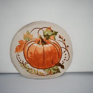 Homewear Harvest Orange Pumpkin Placemats, Set of 4 #87903-044 NWT